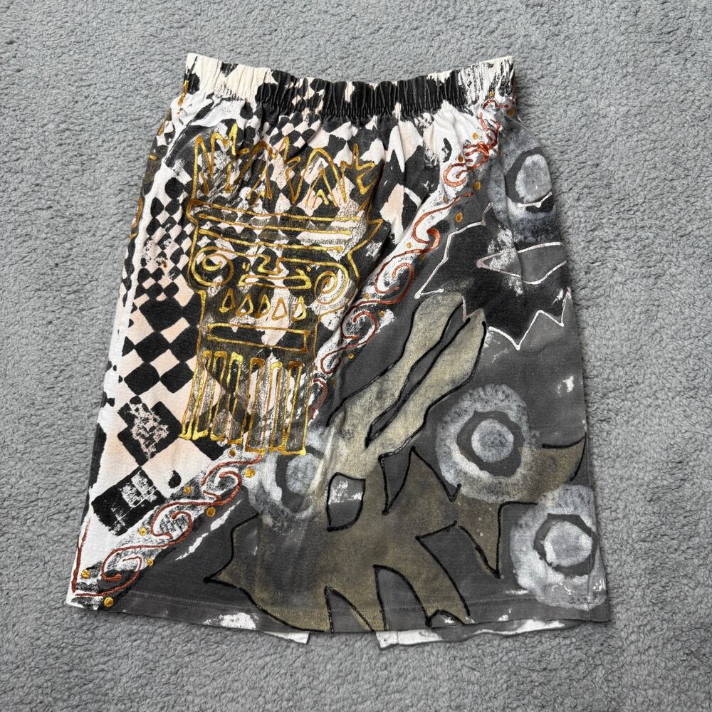 Vintage Graffiti Skirt Womens Medium All Over Graphic A Line